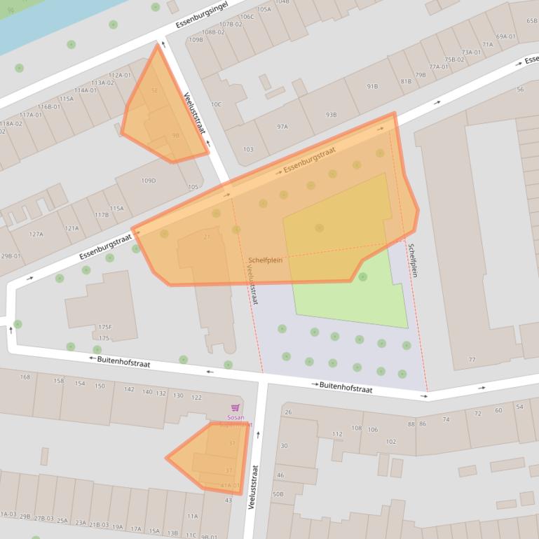 Kaart van postcodegebied 3022PV.