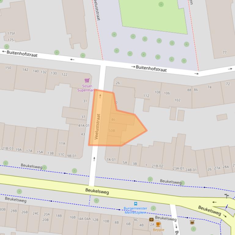 Kaart van postcodegebied 3022PZ.