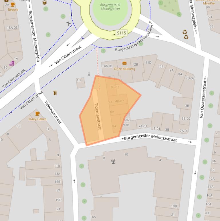 Kaart van postcodegebied 3022SH.