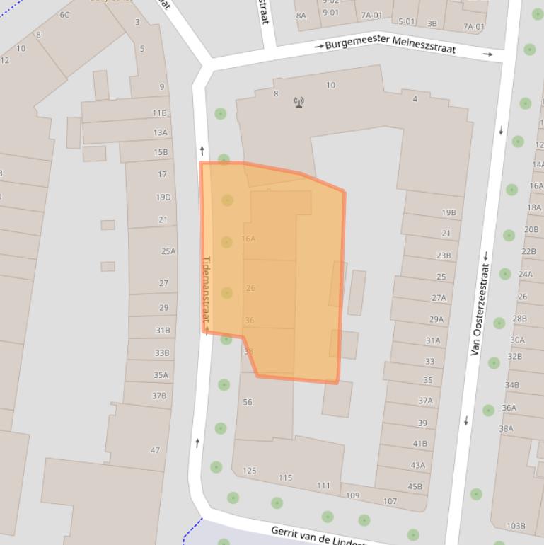 Kaart van postcodegebied 3022SJ.
