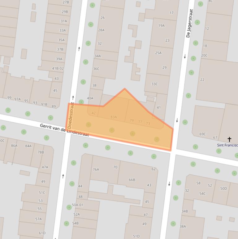 Kaart van postcodegebied 3022TG.