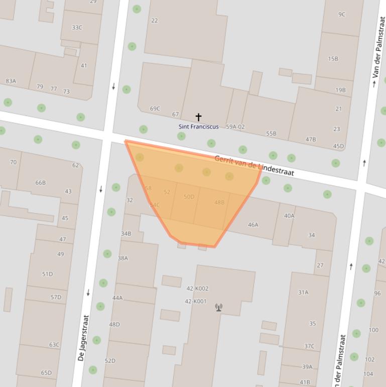 Kaart van postcodegebied 3022TN.
