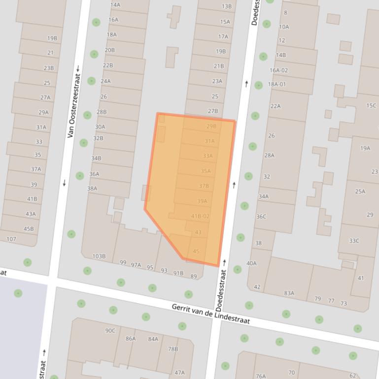 Kaart van postcodegebied 3022VB.