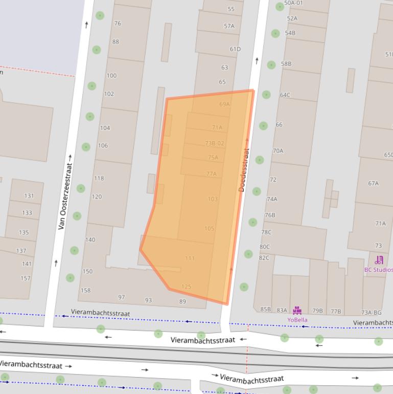 Kaart van postcodegebied 3022VD.
