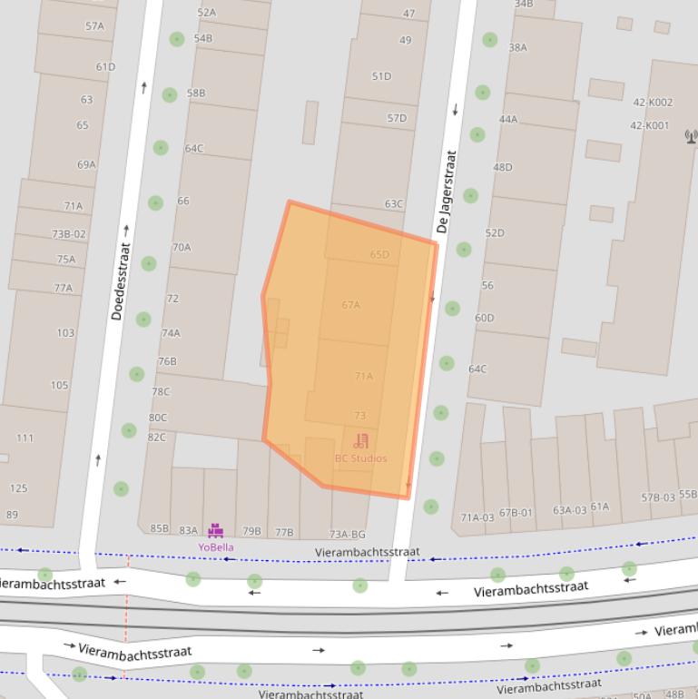 Kaart van postcodegebied 3022VN.