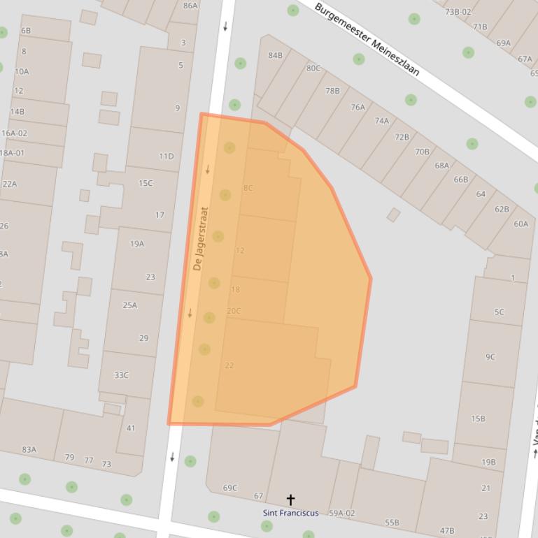 Kaart van postcodegebied 3022VP.