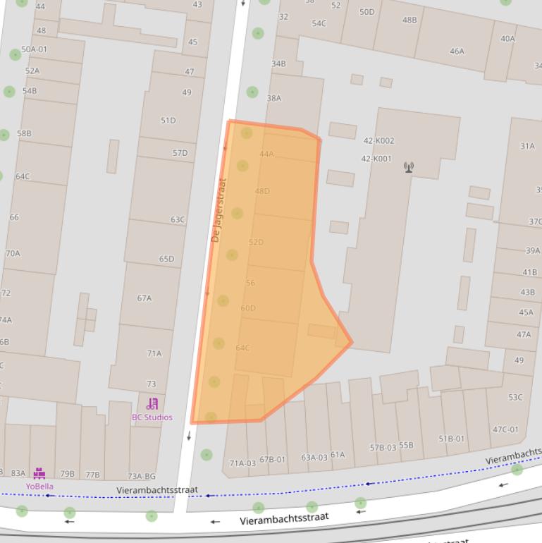 Kaart van postcodegebied 3022VS.