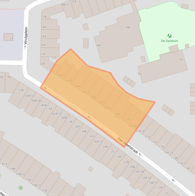 Kaart van postcodegebied 3022ZB.