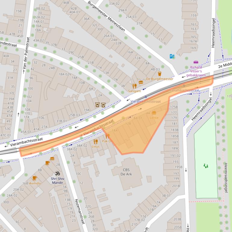 Kaart van postcodegebied 3023AM.
