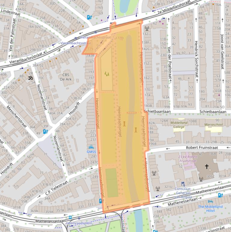 Kaart van postcodegebied 3023CA.