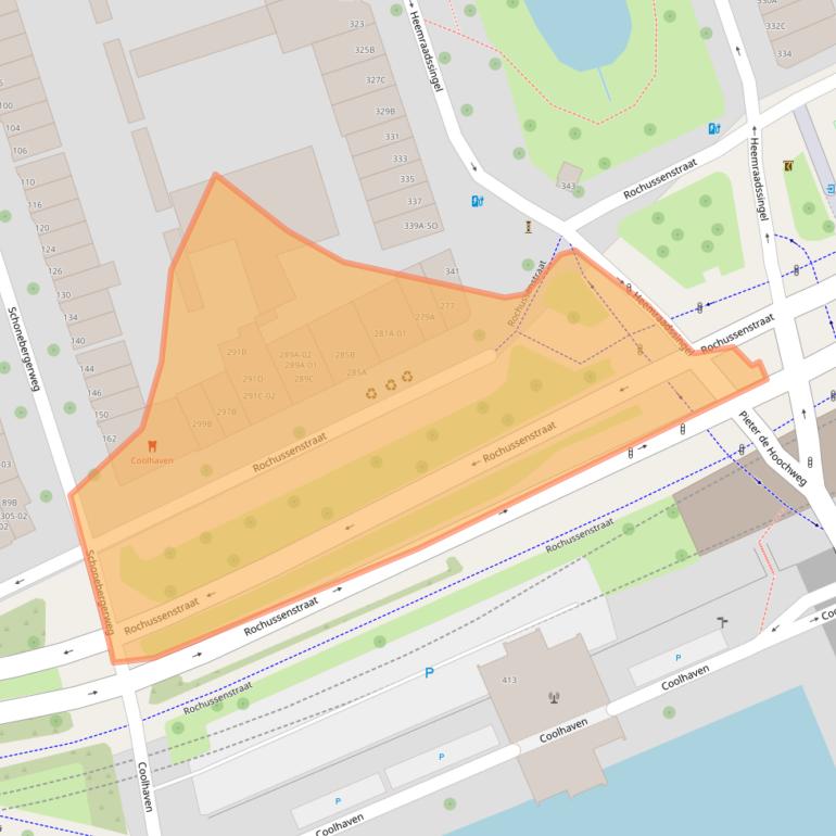 Kaart van postcodegebied 3023DE.