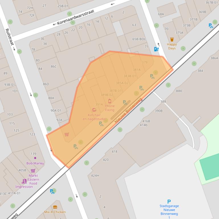 Kaart van postcodegebied 3023EL.