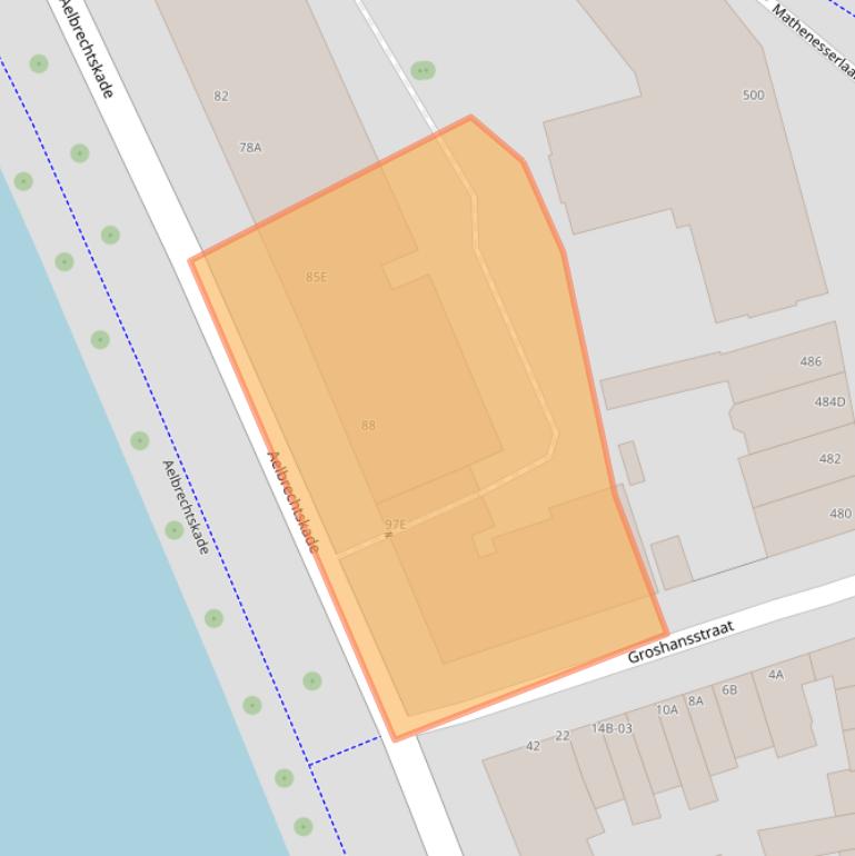 Kaart van postcodegebied 3023JB.