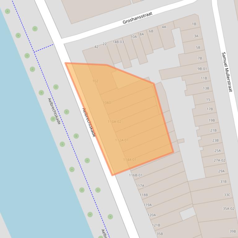 Kaart van postcodegebied 3023JD.