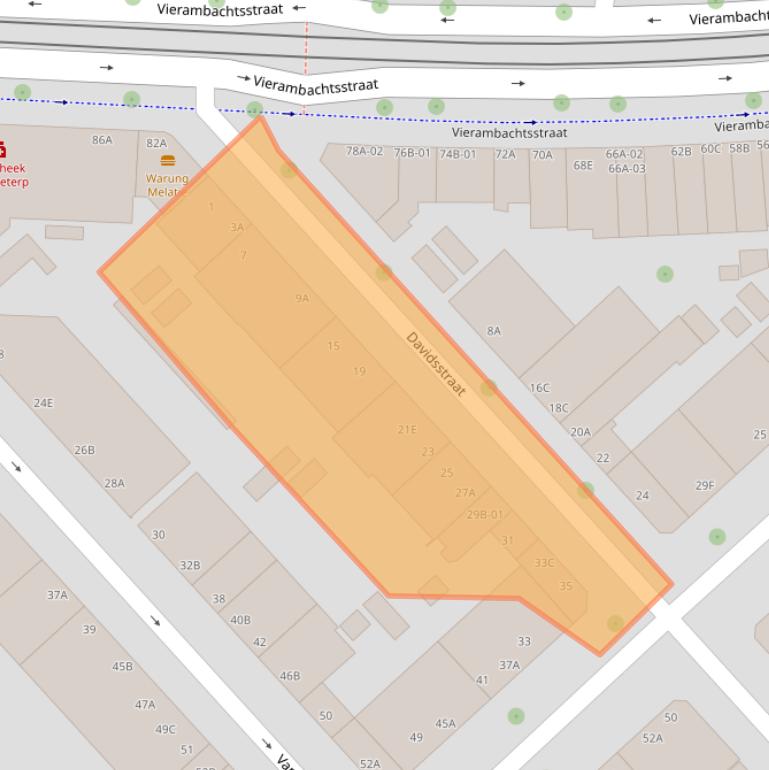 Kaart van postcodegebied 3023KA.