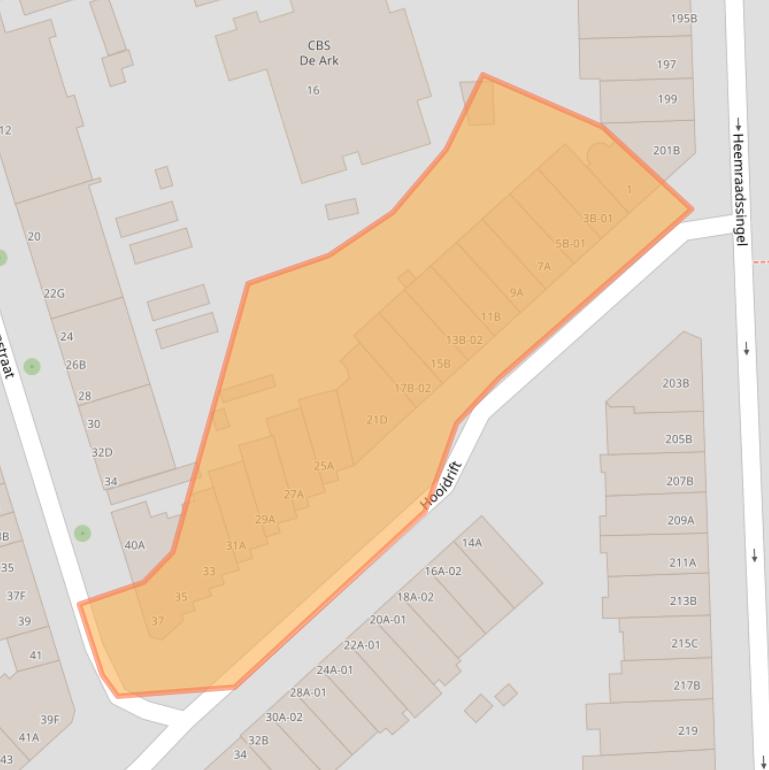 Kaart van postcodegebied 3023KG.