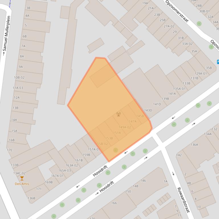 Kaart van postcodegebied 3023KM.