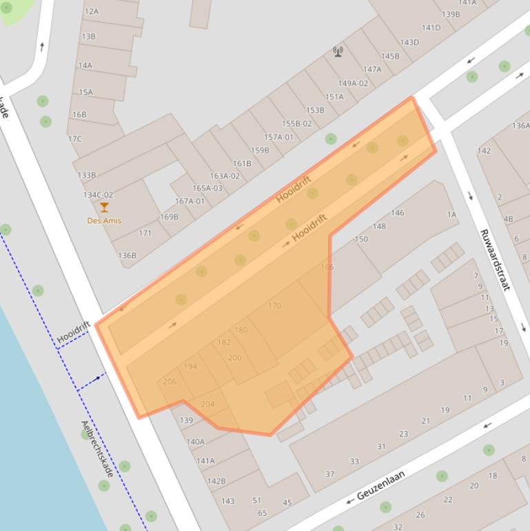 Kaart van postcodegebied 3023KZ.