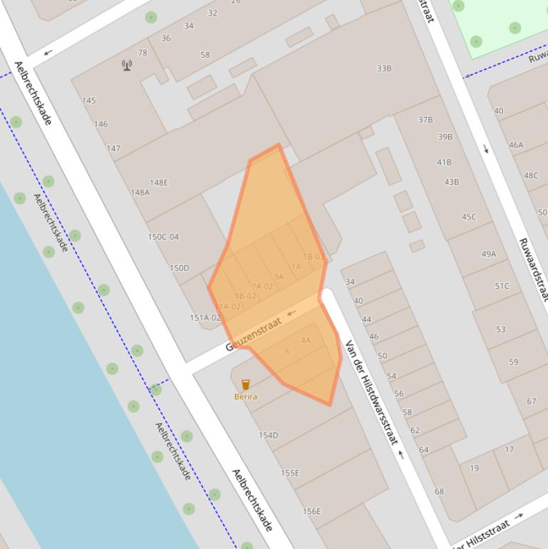 Kaart van postcodegebied 3023PG.