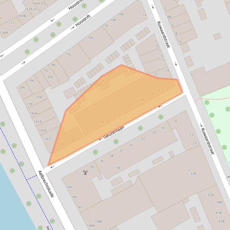 Kaart van postcodegebied 3023PH.