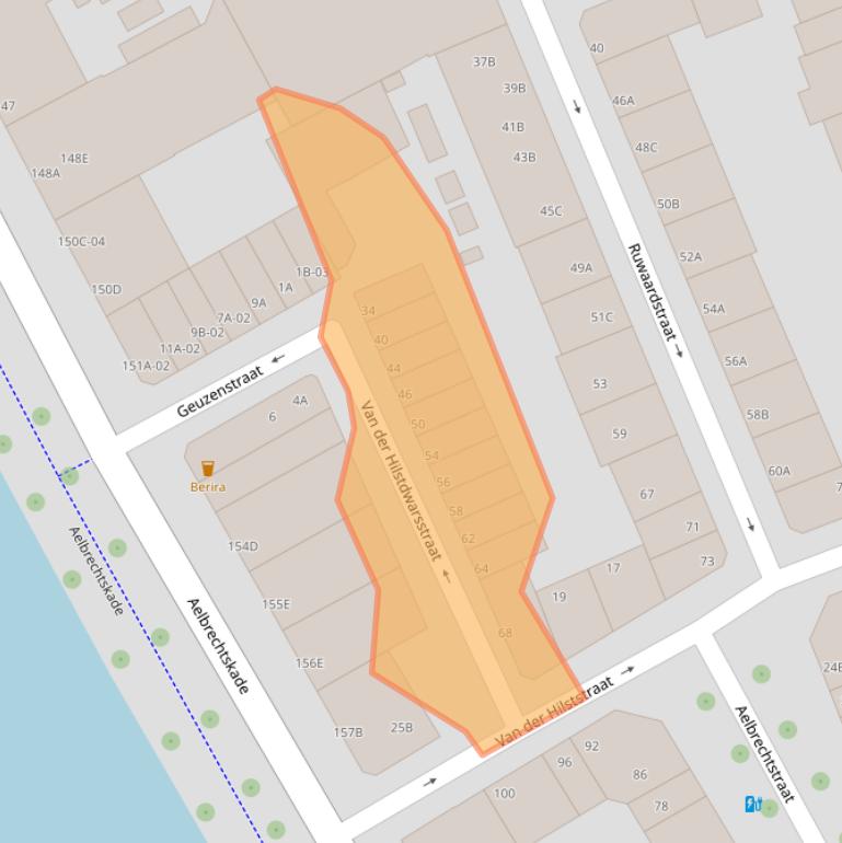 Kaart van postcodegebied 3023PP.