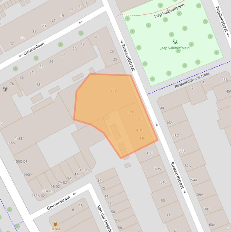 Kaart van postcodegebied 3023PS.