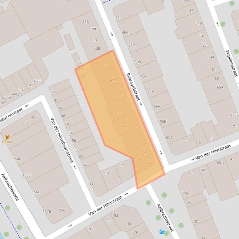 Kaart van postcodegebied 3023PT.