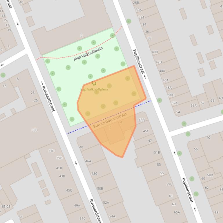 Kaart van postcodegebied 3023PZ.