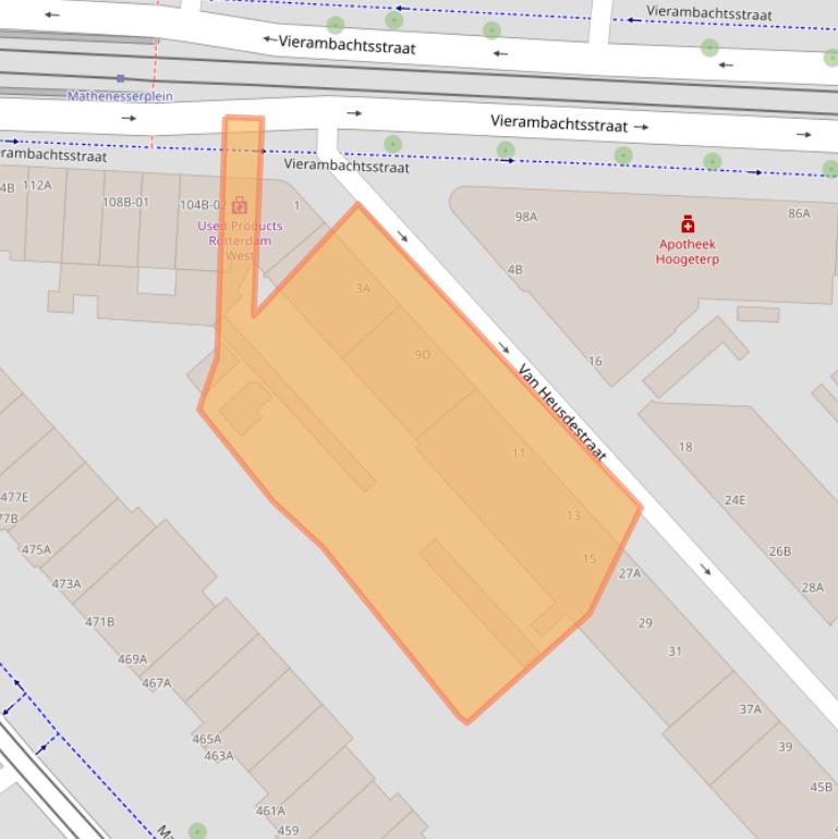 Kaart van postcodegebied 3023RM.