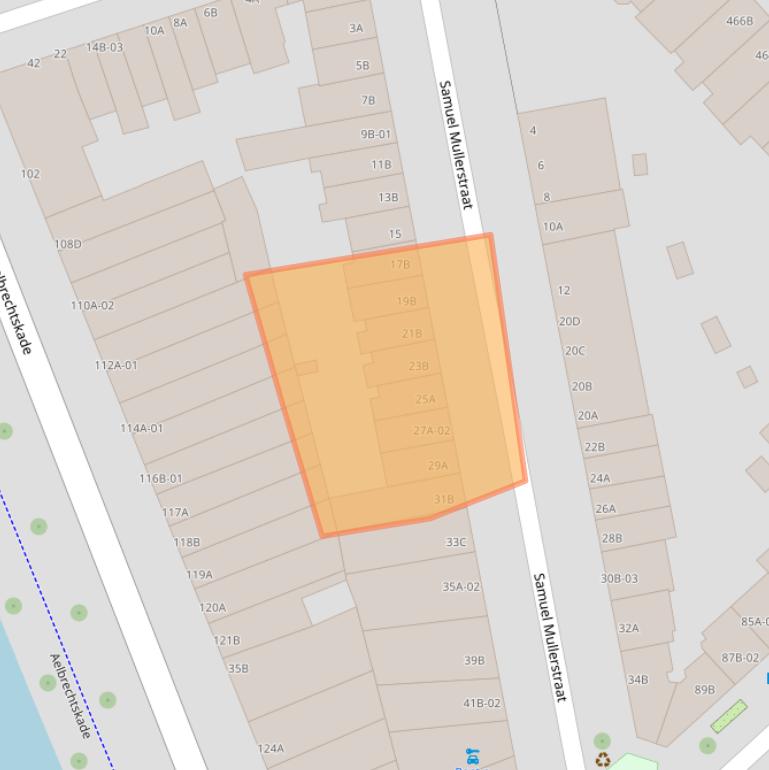 Kaart van postcodegebied 3023SM.