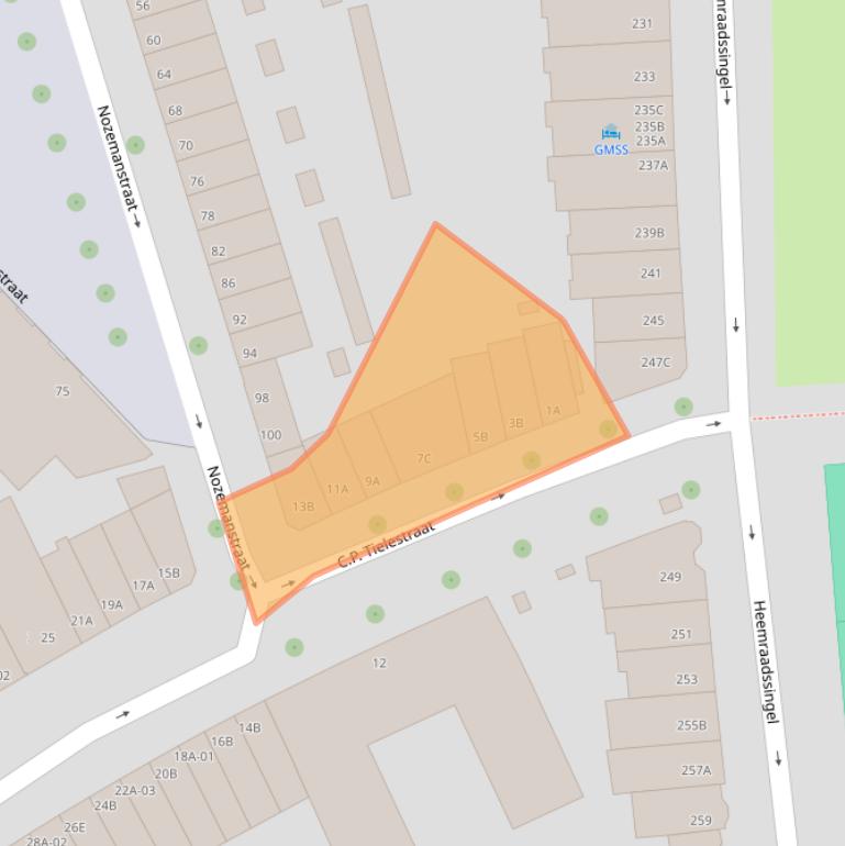 Kaart van postcodegebied 3023TA.