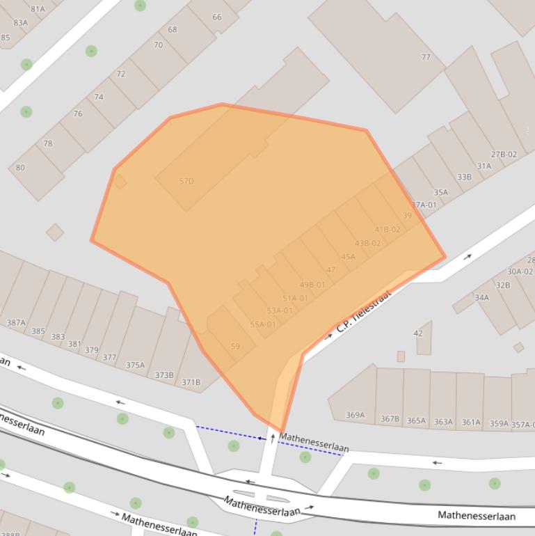 Kaart van postcodegebied 3023TC.