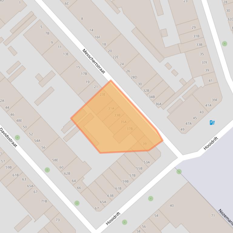 Kaart van postcodegebied 3023TG.