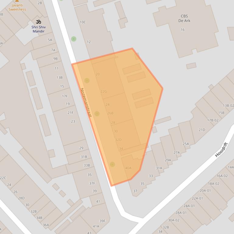 Kaart van postcodegebied 3023TP.