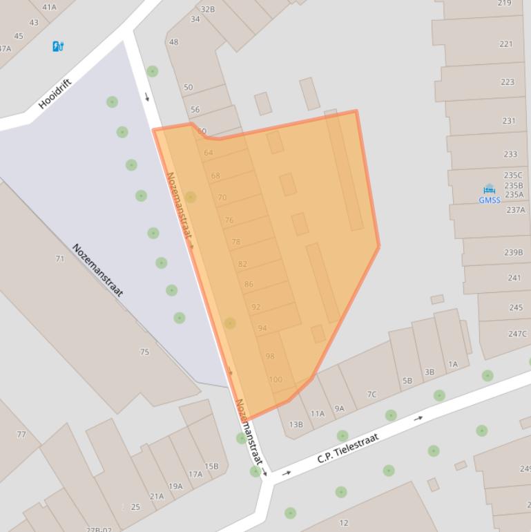 Kaart van postcodegebied 3023TS.