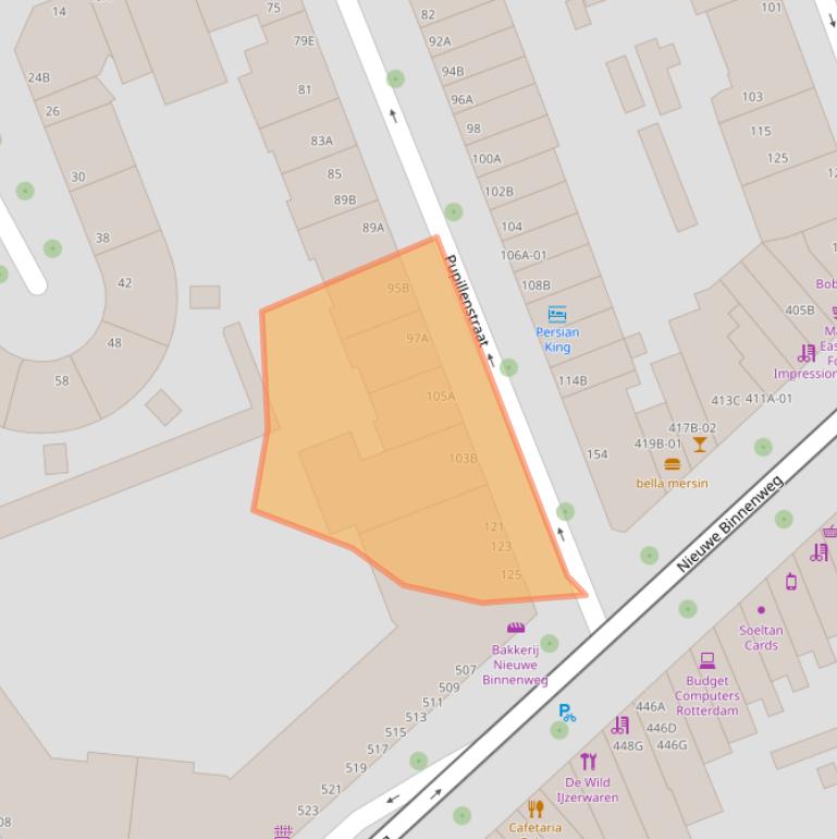 Kaart van postcodegebied 3023VR.