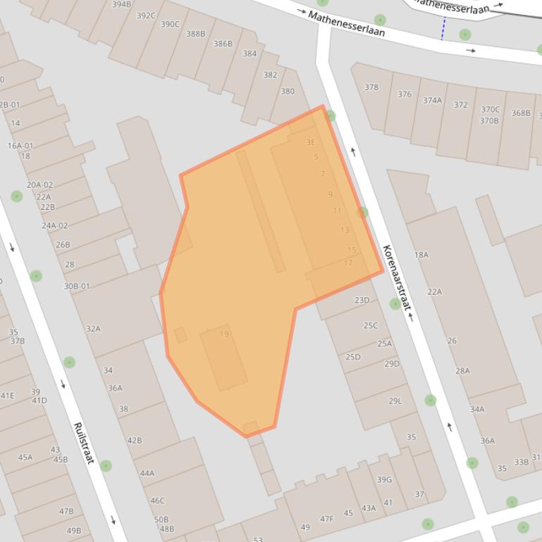 Kaart van postcodegebied 3023XC.