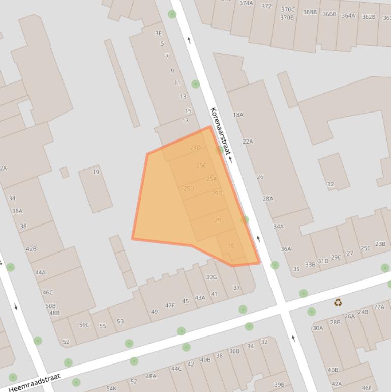 Kaart van postcodegebied 3023XD.