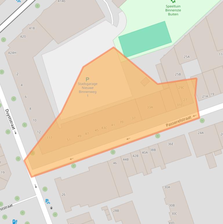 Kaart van postcodegebied 3023ZB.