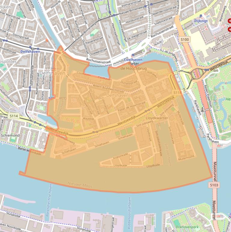 Kaart van postcodegebied 3024.