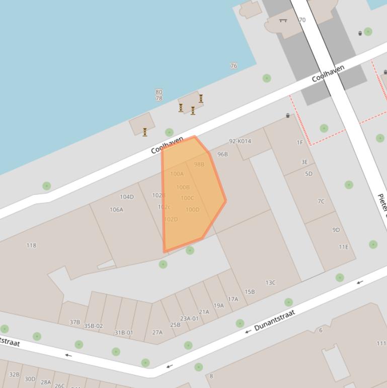 Kaart van postcodegebied 3024AH.