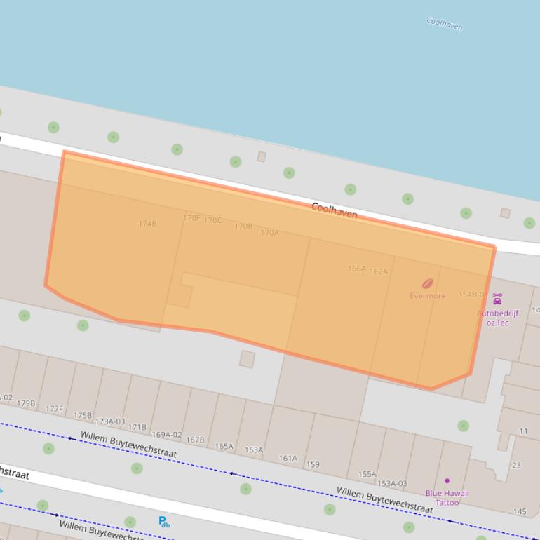 Kaart van postcodegebied 3024AM.