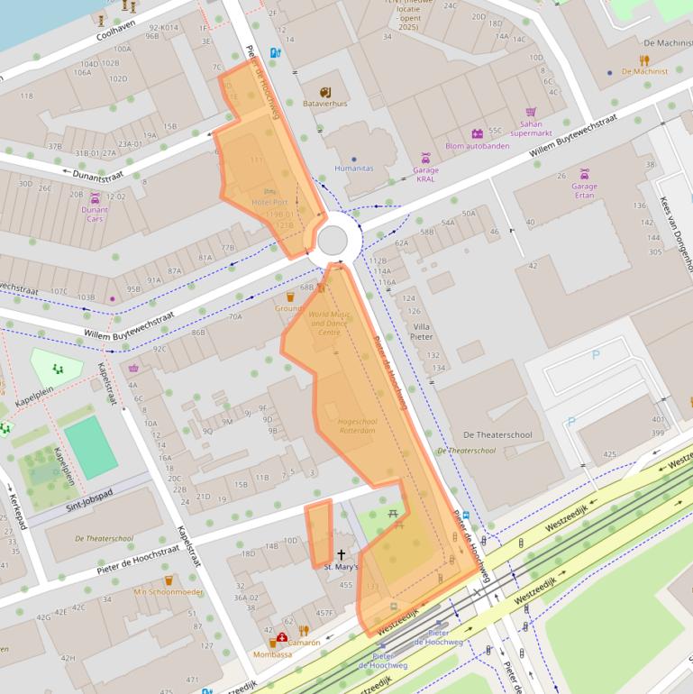 Kaart van postcodegebied 3024BG.