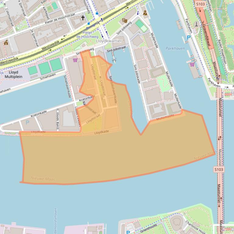 Kaart van postcodegebied 3024EA.