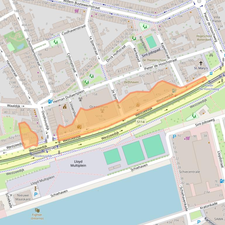 Kaart van postcodegebied 3024EL.