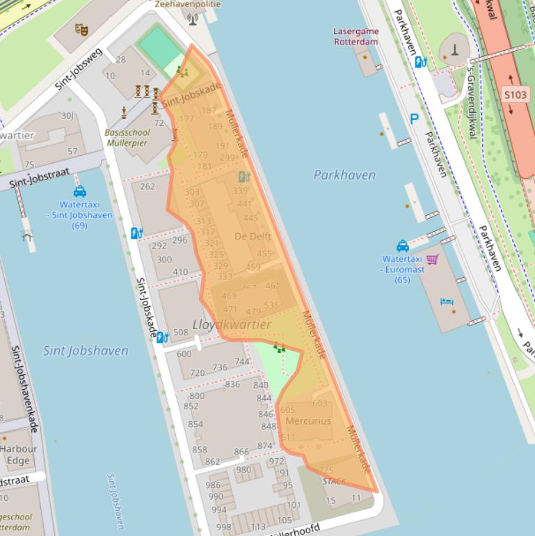 Kaart van postcodegebied 3024EP.