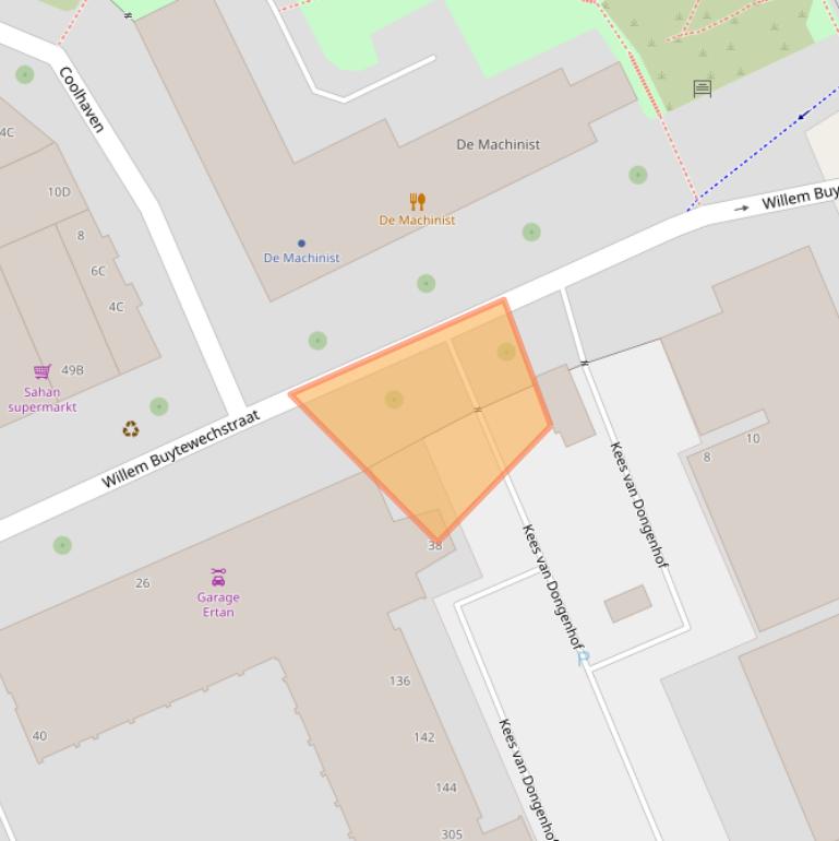 Kaart van postcodegebied 3024NC.