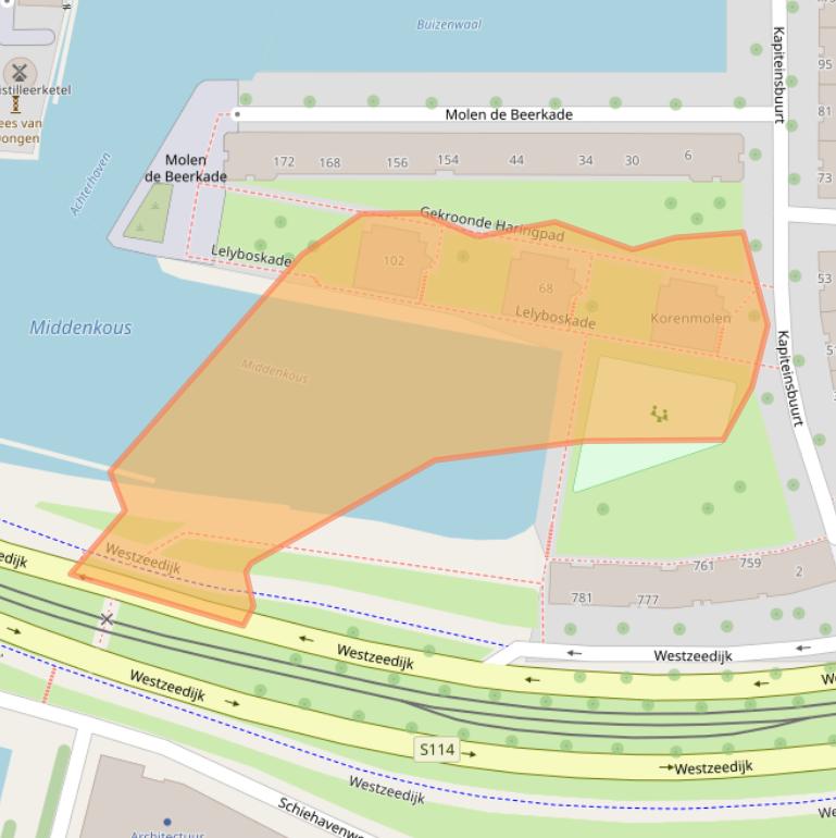 Kaart van postcodegebied 3024PA.