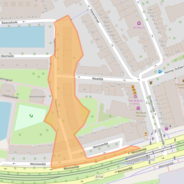 Kaart van postcodegebied 3024PC.