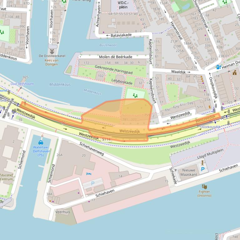 Kaart van postcodegebied 3024PK.